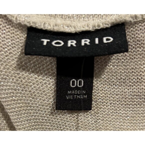NWT Torrid Sparkle Knit Drop Shoulder Dolman Sleeve Top Women’s Sz 00 Christmas - Picture 5 of 7